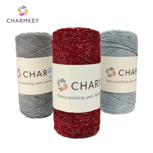 Dyed Cotton Braided Rope Blended With Metallic Yarn for Bag Knitting Crocheting Strong