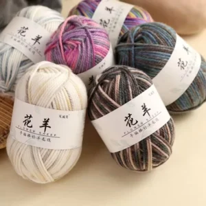 Dyed Wool Yarn Versatile 100% Polyester DIY Doll Sweater Hand-Knitted Fancy Yarn