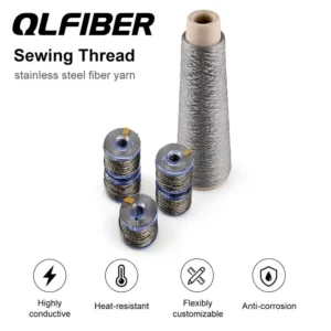 EMF Shielding Anti static Grey Raw Metal Fiber Yarn 1000 Count Highly Conductive for Touch Screen Gloves and Sewing OE