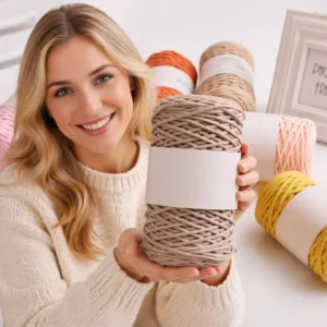 Eco Friendly 100% Cotton Core Spun Combed Macrame Hollow Yarn