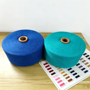 Eco Friendly 30 Colors Carded Open End Recycled Cotton Polyester Blended Yarn Thread Ne20/1 16/1 for Weaving