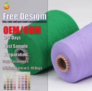 Eco-Friendly Dyed 2/46Nm Blended Yarn with 5% Mulberry Silk 5% Wool 25% Viscose 35% Polyamide and 30% Polyester