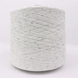Eco Friendly Fancy 100% Combed Cotton Yarn with 3mm Transparent Sequins for Hand Knitting Embroidery