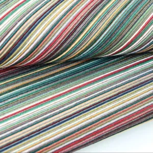 Eco Friendly Multi Colors 65% Polyester 30% Cotton 5% Viscose Fabric Blended Yarn Weaved Stripe for Bags Shoes