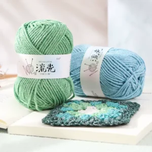 Eco Friendly Recyclable 1.5mm Silver Thread Cotton Acrylic Blend Cord for DIY Crochet Projects