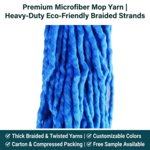 Eco Friendly Spanish Microfiber Mop Yarn Raw Material Custom Colors Twisted Recycled Polyester Strand Yarn for Mops