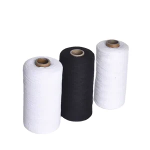 Eco Friendly White and Black Knitting Yarn Open End Recycled Cotton Polyester Blended Thread 12 3 16 3 20 3 for Fabric Weaving