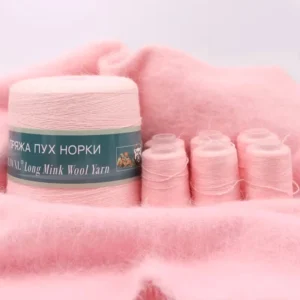 Extra Soft Fluffy Warm 300G Bobbins Plush Fancy Mink Cashmere Wool Blended Yarn Recycled Dyed Hand Knitting Woman’s Sweater