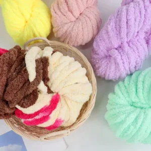Extra Thick 240~250g Ice Yarn 100% Polyester with Fancy Pattern 38 Colors Soft Strong