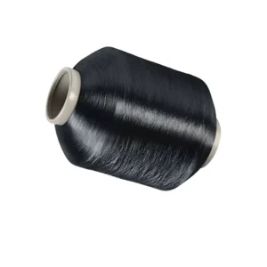 FDY Chenille Twisted Yarn Dyed Bright Colors Woven Tape Labels Low Elasticity Polyester Black Warp Yarn
