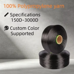 FDY Polypropylene Yarn 900D Black Recycled Yarn with Flame Retardant for Rope Net FDY Polypropylene Yarn