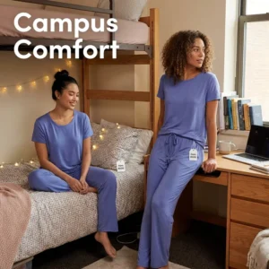 FUNG 8006 Luxury Silky Viscose Modal PJ Set Short Sleeve Long Trousers Ladies Casual Night Suit