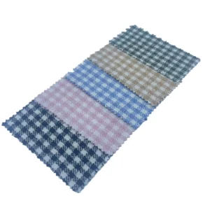 Fabric Supplier Woven Jacquard Plaid Check Twill Tweed Polyester Metallic Gold Thread Fabrics of Clothing 2358