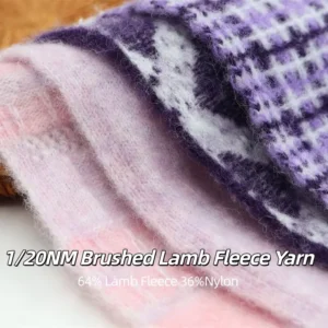 Factory 1 20NM 64% Lamb Fleece 36%Nylon Heather Brushed Fancy Yarn Spun Z Twist Soft Elastic Breathable