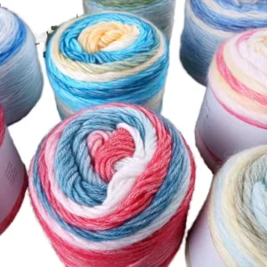 Factory 100g Fancy Yarn Hand Knitting Space Dye Cotton Anti-Pilling Moisture-Absorbent Recyclable Eco-Friendly Sewing
