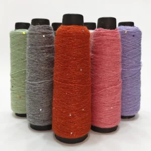 Factory 22S 2 70%Acrylic 14% Wool 14%Metallic 2%Sequins Yarn Soft Glitter Knitting Crochet Sweater Scarf Material