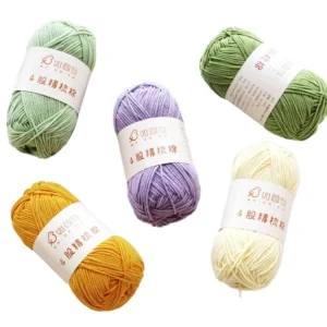 Factory 4 Strands 40g Dyed Blended for Scarf Pillow Blanket Milk Cotton Acrylic Yarn