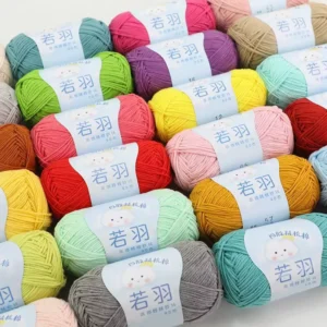 Factory 40g 4 Ply Milk Cotton Yarn Soft Cotton Acrylic Blend Yarn Anti Pilling Knitting Yarn for Amigurumi Baby Item