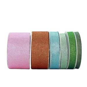 Factory Christmas Ribbon Factory Custom Solid Color Metallic Ribbon Shiny Gold Gift Flower Ribbon