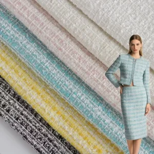 Factory Custom Free Sample 100%Chemical Fiber Woven Dyed Tweed Fabric Hot Pick for Designers in Stock for Immediate Delivery