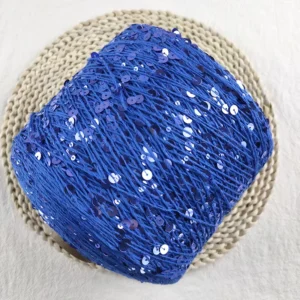 Factory Direct 100g Sequin Yarn 3mm+6mm Size 5 Ply Thread Sparkle Knitting Yarn for Sale Shinny AJ008 Hot Color