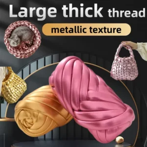 Factory Direct 250g 100 Percent Polyester Metallic Shiny Space Dyed Jumbo Fancy Yarn Arm Knitting Blanket Pet Bed Handcrafting
