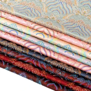 Factory Direct Cheongsam Silk Satin Fabric Decorative Cushion Pillow Brocade Fabric Noble Flower Fabric