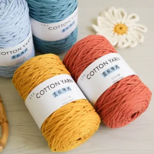 Factory Direct Dyed Hollow Cotton Chenille Yarn Anti Pilling 32s Handmade Weaving DIY Cotton Rope 3mm