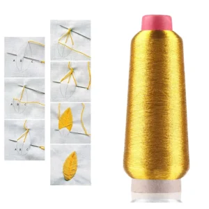 Factory Direct Gold Metallic Thread High Tenacity Metal Gold Elastic Metallic Yarn for Embroidery