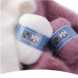 Factory Direct Medium-Thick Long-Haired Mink Ball Pure Silk Yarn with Dyed Pattern for Hand Knitting Cross-Border Export