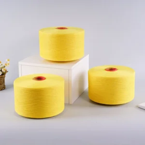 Factory Direct Sale 6~32s Yellow Weaving Yarn Recycled Cotton Knitting Yarn Dyed Pattern Scarf and Socks Yarn Air Spinning