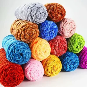 Factory Direct Sale Colorful Crochet Polyester Chenille Fuzzy Velvet Yarn