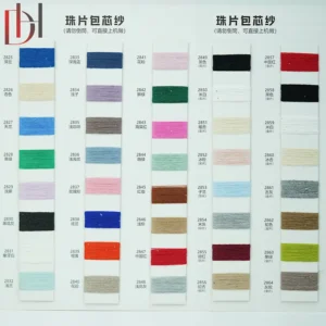 Factory Direct Sales Customizable 28NM/2 Sequins Fancy Spun Double Twist Dyed Viscose Polyester Crochet Knitting Thread