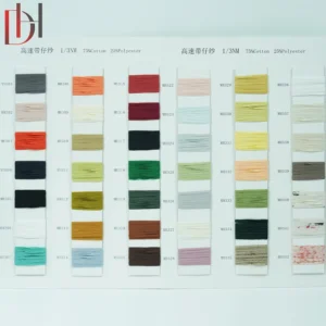 Factory Direct Sales High Performance Double Twist 3NM High Speed Dyed Fancy Polyester Cotton Ribbon Yarn for Clothing