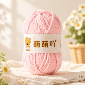 Factory Direct Single Strand Polyester Chenille Yarn for Hand Knitting Crochet Recyclable Anti-Pilling Customizable Colors