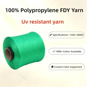 Factory Direct Supply of FDY PP Yarn Green 1800D UV resistant Yarn Is Suitable for Binding Ropes 100% Polypropylene Yarn