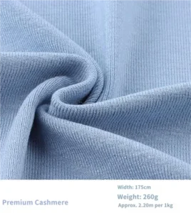 Factory Imitation Cashmere Rib Knit Fabric 260GSM 4 Way Stretch Soft Knitted Material for Sweater Tops Dress Garment