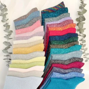 Factory Lurex Sock Custom Made Metallic Yarns Korean Japanese Glitter Socks Fashion Shiny Socks for Girl