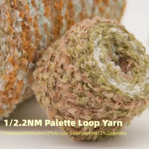 Factory NM 2.2 15%Wool30%Nylon20%Acrylic33%Polyester2%Spandex Fancy Dyed Spun Yarn Palette Medium Elastic Flame Sewing
