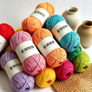 Factory OEM Acrylic Blended Yarn High Tenacity Strong Embroidery 50g 4ply Milk Cotton Yarn