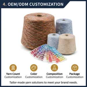 Factory OEM ODM Custom Cotton Acrylic Space Dyed Melange Fancy Cone Yarn Count Color Composition Hand Knitting Embroidery