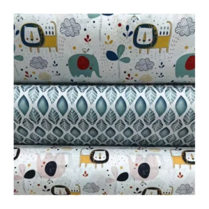 Factory Organic Eco-Friendly Cute Pattern Infant Bed Sheet Twill Style Cotton Fabric Animals Flowers Carded Yarn Toy