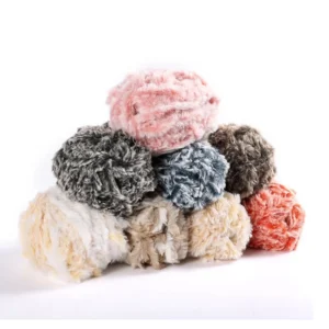 Factory Polyester Cotton Hand Woven Stick Knitted Hat Scarf Crochet Special Fancy Yarn 5mm 50g 32mts