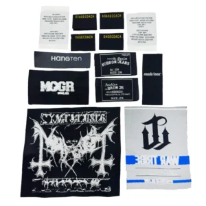 Factory Price Woven Garment Labels 100% Polyester Washable Custom Logo Private Fabric Clothing Decoration