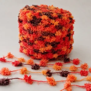 Factory Rainbow Pompom Knot Yarn Z Twist Space Dyed Soft Polyester Popcorn Bubble Hand Knitting Crochet DIY Crafts