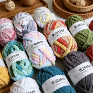 Factory Sofa Car Cushion Floor Cushion Polyester/Cotton Dyed Blanket Chunky Yarn for Sewing