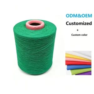Factory Supplier GRS Certified 30 Colors Open End Apple Green Dyed Recycled Cotton Blended Yarn for Socks Gloves Hammocks