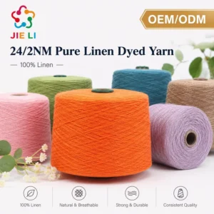 Factory Supply 24/2NM Pure Linen Yarn 100% Linen Dyed Yarn For Flat Knitting Woven Textile Apparel For Summer Garment Tops Dress