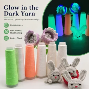 Factory Supply Glow in Dark Yarn Custom Luminous Yarn Soft Knitting Yarn for Apparel Textile OEM
