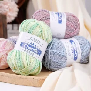 Factory direct Fancy Bleached Pattern Chenille Yarn 50g Per Ball Chunky Hand knitting Yarn Crochet DIY Craft Material
